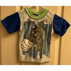Vintage Power Rangers in Space 90s Youth Size 4  T Shirt Saban AOP Silver Ranger